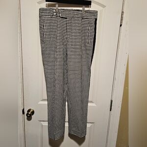 Womens Houndstooth Pants with Tuxedo Stripe